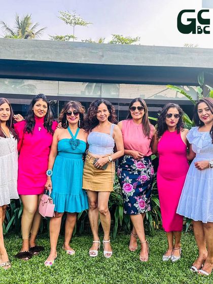 A group of friends enjoying a sunny day out on the lawn. My space is perfect for ladies' day out, kitty parties, or just a fun get-together.