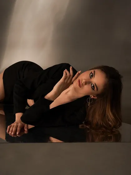 Another shot from the dramatic winged liner series. The use of a mirror for reflection adds an artistic, editorial feel to this bold beauty look.