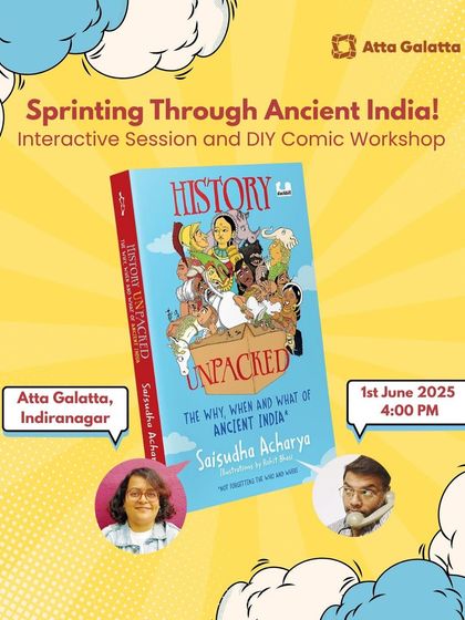 Sprinting through ancient India. This interactive session and DIY comic workshop with Saisudha Acharya and Rohit Bhasi makes learning history a fun, creative, and hands-on experience.