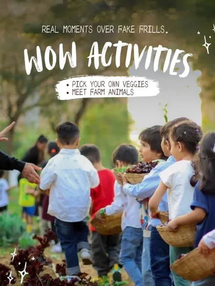 Our parties are all about real, hands-on fun. Here, a group of excited children are on a vegetable harvesting adventure, learning where their food comes from while picking their own fresh veggies to take home.