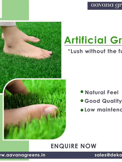 Lush without the fuss. This close-up shows how soft and natural our artificial grass feels, making it perfect for areas where you want to walk barefoot.