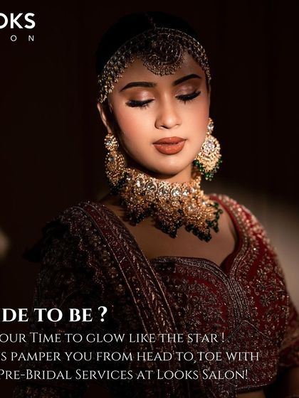 This promotional image emphasizes my pre-bridal services. The bride's glowing skin and perfectly applied makeup demonstrate the final result of a complete pampering and beauty package.