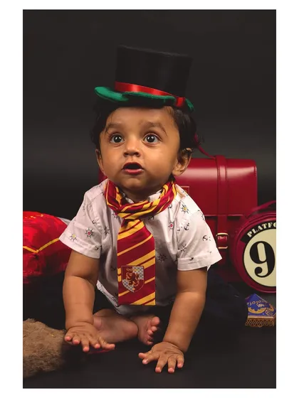 Bringing a little magic to life with a creative Harry Potter themed baby photoshoot. I love collaborating on fun ideas to capture your child's personality and create truly unique portraits.
