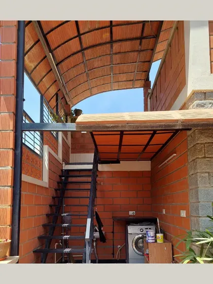 A duplicate of the external staircase and utility area.