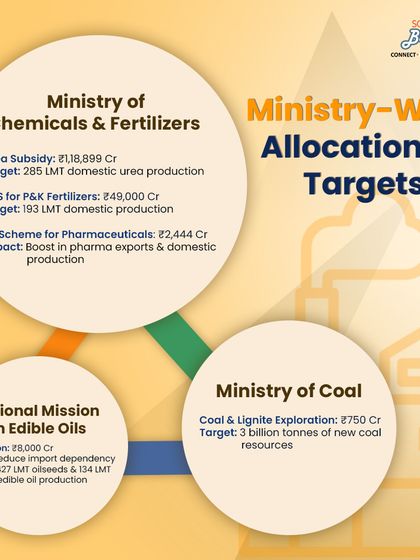Understanding ministry-wise allocations is key to strategic planning. With significant budgets for fertilizers, edible oils, and pharmaceuticals, I identify where the opportunities lie for new manufacturing ventures.