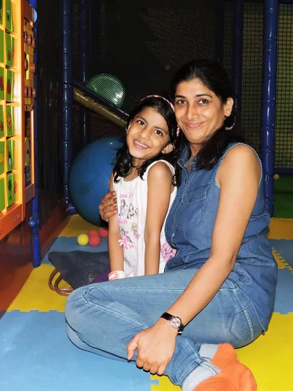 A mother and daughter share a quiet moment together in our soft play area.
