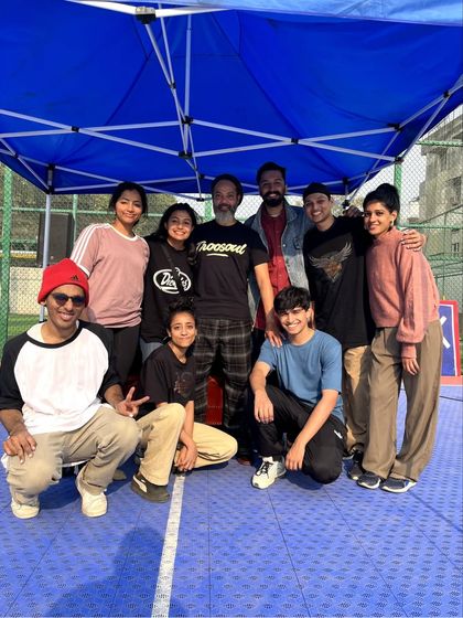 A group photo with the crew after an inspiring session. These events are a great opportunity for my students and me to learn from international artists and connect with the wider Indian dance scene.