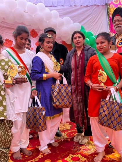 Our students being felicitated after their fantastic Republic Day performance. We are so proud of their hard work and dedication.