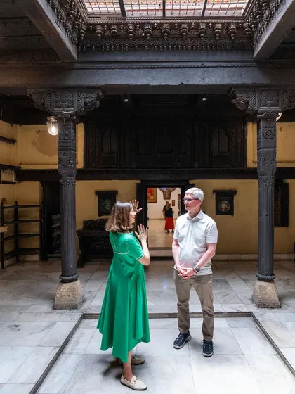 It was an honor to be invited by Apple to give Tim Cook a one-on-one walkthrough of Indian art and architecture. Sharing my passion for design with someone who has shaped the world of design was an unforgettable moment and a validation of my family's 130-year history in art.