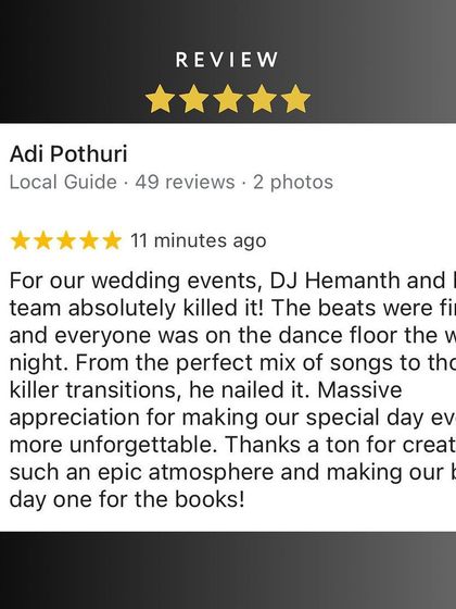 Hemanth Bhat - Wedding DJ Services Happy Clients & Awards photo 17