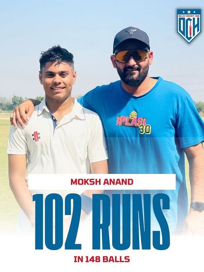 A great century from Moksh Anand in the DDCA Under 16 League. Proud of his performance.