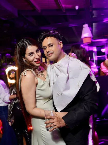 Guests dressed to the nines for the 'Dubai Bling' themed party.