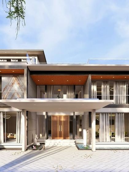 An upcoming luxury project that uncovers the personality of the space. This render showcases a home with vast glass walls, blurring the line between the lush interior and the tropical exterior.