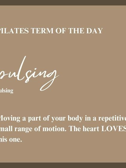 Pilates term of the day: Pulsing. This involves moving a part of your body in a repetitive, small range of motion to keep the muscle engaged.