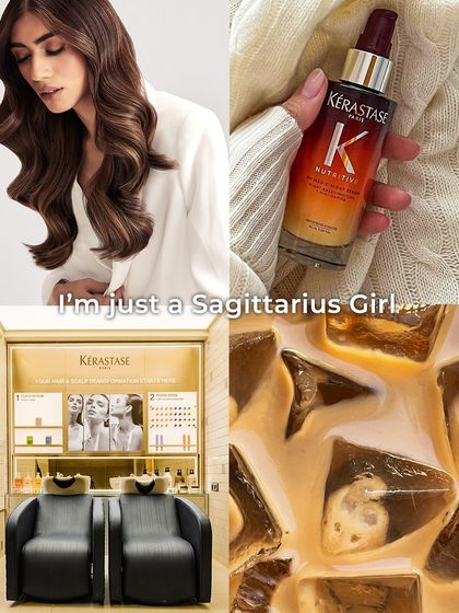I'm just a Sagittarius Girl. A mood board for the adventurous and optimistic Sagittarius, who loves a good hair spa day.