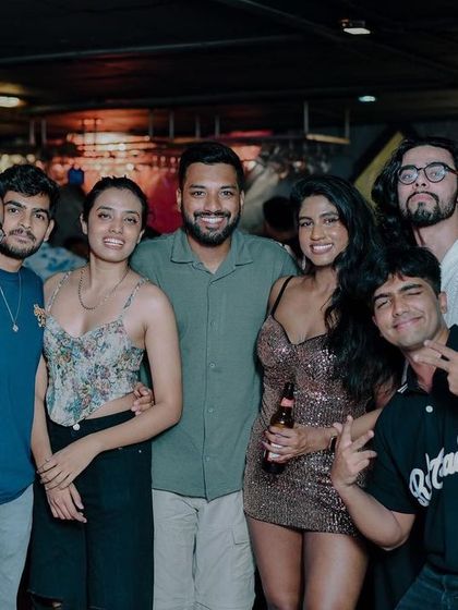 A group of friends enjoying the vibe during my Thursday night residency at BOHO Koramangala. It's a great spot for people to unwind and have fun.