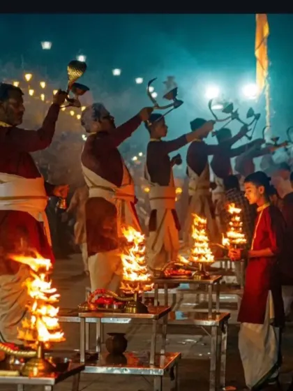 Witnessing the magical Ganga Aarti ceremony in Rishikesh. This is a deeply spiritual experience that we include in our Himalayan tour packages.