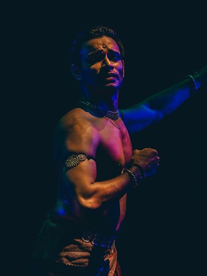 A close-up showing the emotion and intensity of a moment during my solo performance in Canada.