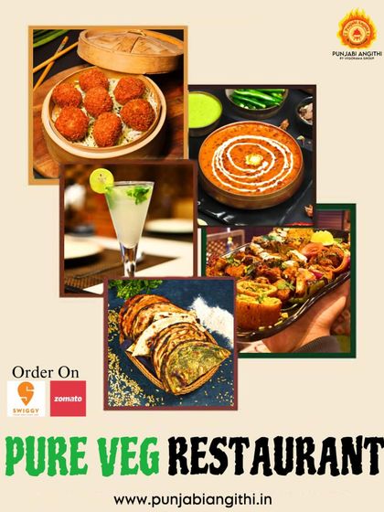 Lajwaab khaana, only at Punjabi Angithi. A collage of our best dishes, from momos and dal makhani to parathas and tikkas.