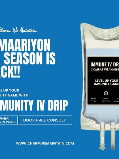 When the season of sickness is back, it's important to support your body. My Immunity IV Drip is like a "charger" for your immune system, packed with vitamins and antioxidants to combat weakness.