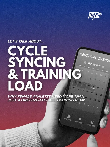The cover slide for our educational series on cycle syncing and training load. We challenge one-size-fits-all plans and advocate for a more personalized, scientific approach to training for female athletes.