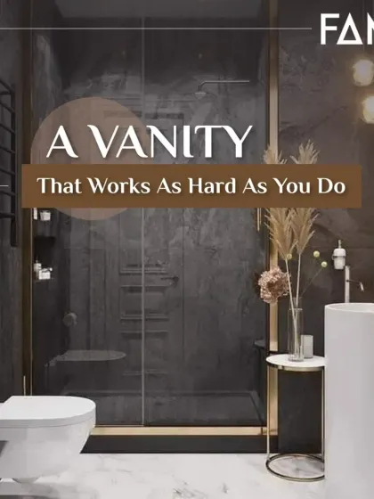 Your vanity should work as hard as you do. This design showcases how M-Core material provides a durable, moisture-resistant, and bacteria-proof surface that stands up to the demands of a busy life, looking effortlessly beautiful every day.