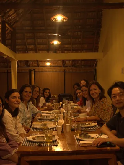 Wellness creates connections that cross borders. Guests from India, Brazil, the USA, Japan, and France gather around our communal dining table, sharing not just meals, but stories, laughter, and the universal journey towards health.