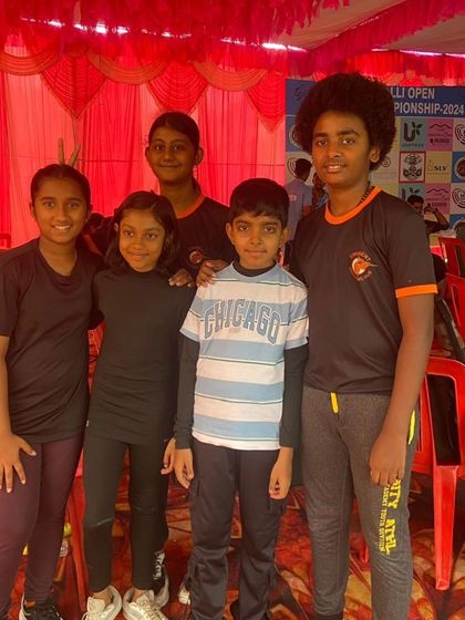 My young shooters, some as young as 11, after winning multiple medals at the Hubballi Open Shooting Competition. Their success at such events is a stepping stone to state and zonal level championships.