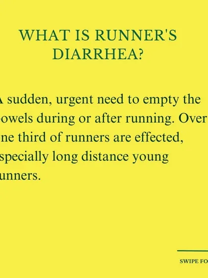 What is runner's diarrhea? It's a sudden, urgent need to use the restroom during or after a run, especially common in long-distance runners.
