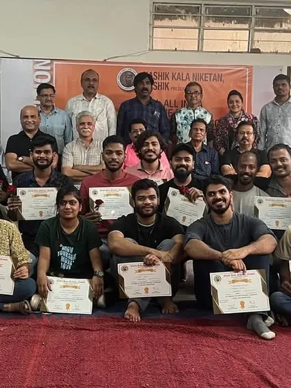 A group photograph with all the talented winners of the national-level competition. Seeing so much passion for art in one room is truly inspiring.