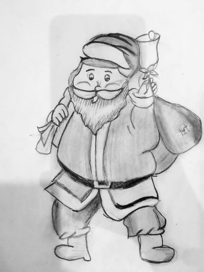 Santa Claus is coming to town. A lovely pencil sketch by one of our students.
