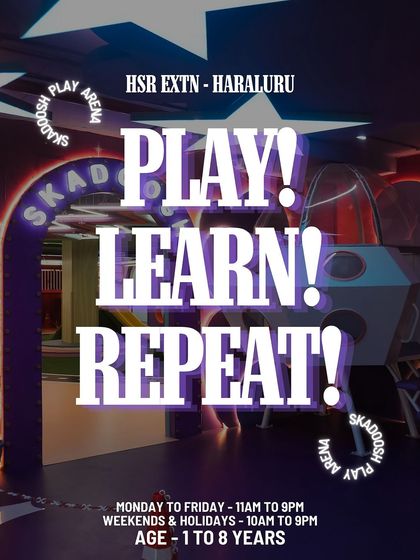 Play. Learn. Repeat. We are Bangalore’s innovative play arena in HSR Extension, perfect for kids aged 1 to 8 to enjoy a digital-free, educational, and fun experience.