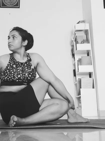 A senior teacher once told me, "The objective of life is to experience things." This is me in Ardha Matsyendrasana, musing on what that really means.