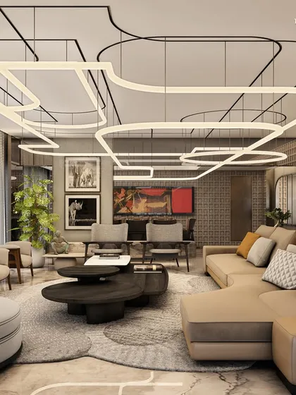 This multi-story family home on Carter Road is an essence of quiet luxury, with interiors that strike a perfect balance between function and elegance. The use of natural stone brings timeless sophistication, while abstract lines in the lighting and bespoke art add depth and character.