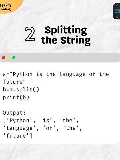Python String Hack 2: Splitting a string into a list of words. The split method is an essential tool for breaking down sentences or data for further processing.