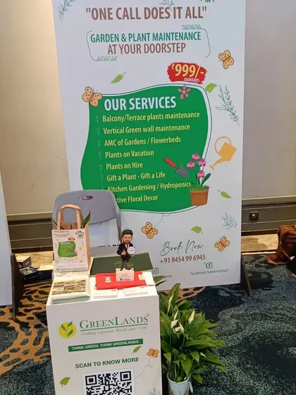 Our booth at the Retail Leadership Summit 2024. We showcased our diverse services, from balcony maintenance to corporate gifting, and offered a simple QR code for visitors to learn more.