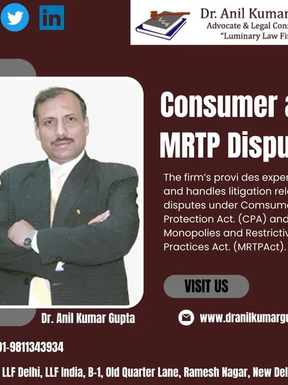 Our firm provides expert legal advice and handles litigation for disputes under the Consumer Protection Act (CPA). We are committed to defending your rights as a consumer and have extensive experience in matters related to the Monopolies and Restrictive Trade Practices Act (MRTP Act).