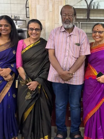An afternoon filled with warmth, laughter, and stories with legends of Sugama Sangeetha. It is a privilege to learn from and spend time with such masters.
