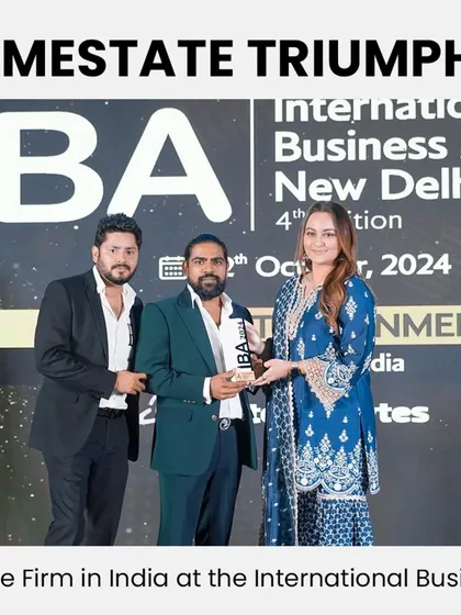 We are honored to be recognized as the No. 1 Real Estate Firm in India at the International Business Awards 2024. This award is a testament to our unwavering commitment to excellence and the trust you place in us for your property investments.