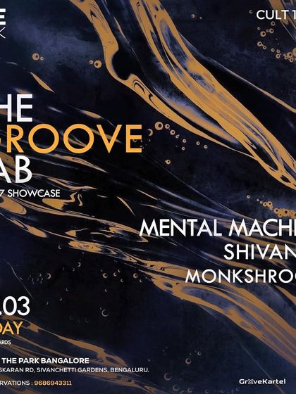 A poster for "The Groove Lab" with a minimal, dark, and abstract design. This visual style is tailored to the underground techno and house music scene.