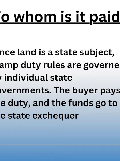 Since land is a state subject in India, stamp duty rules and rates are governed by individual state governments. The buyer is responsible for paying this duty, which contributes to the state's revenue.