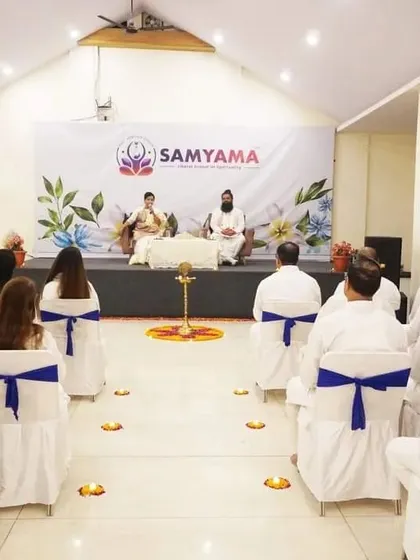 We host spiritual retreats in serene locations like the Himalayas. This gathering in Himachal Pradesh shows our community meditating together, immersed in nature and divine energy, away from the distractions of daily life.