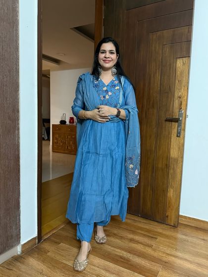 This blue chikankari suit from Meesho is one of my favorite finds. The embroidery is so delicate and the fit is perfect. It's a great example of affordable elegance.