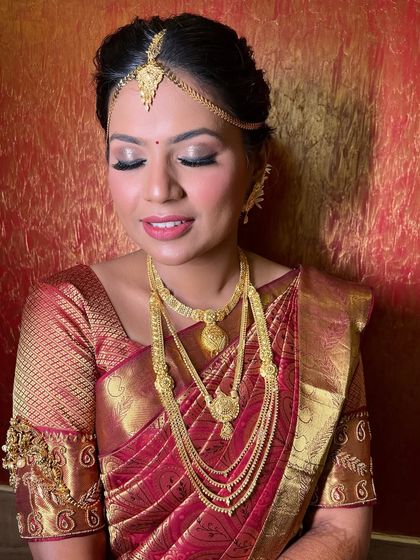 A similar shot showing the beautiful blend of the eye makeup and the overall radiant look.