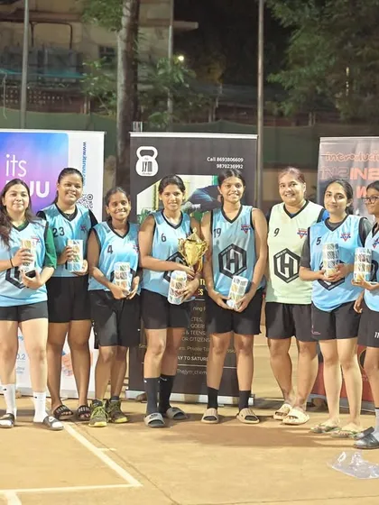 The Hoop Hustlers, our Women's Division runners-up at Hooplah '24, celebrating a hard-fought tournament.