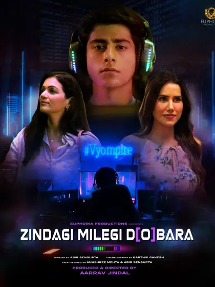 For the Zee Cinema premiere of 'Zindagi Milegi D[o]bara', I designed a poster that captures the film's core themes of technology and human connection. The design centers on the main characters, using a neon-lit, digital aesthetic to reflect the story's modern setting.