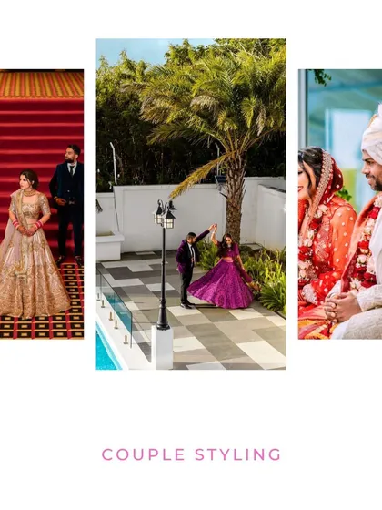 A glimpse into our couple styling services. We work with both the bride and groom to create looks that are not only beautiful individually but also complement each other perfectly.