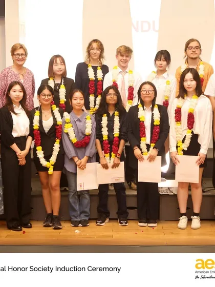 Our new members of the National English Honor Society. This induction celebrates their achievements in language arts and their love for literature and writing.