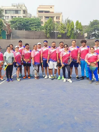The entire group of Mixed Doubles players lined up for a photo, showing the great turnout for the event.