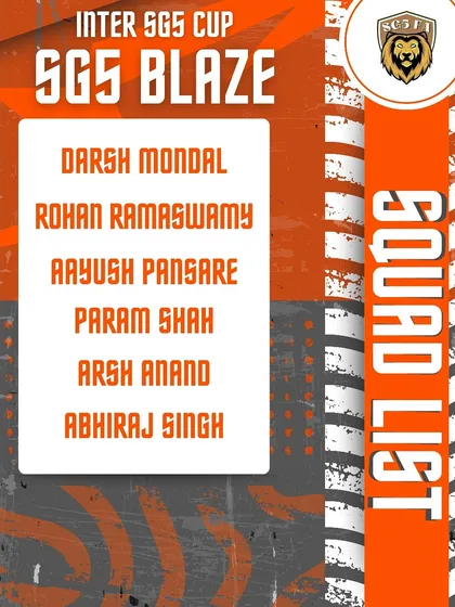 The official squad list for the SGS Blaze team. We ensure every team and player is formally announced.